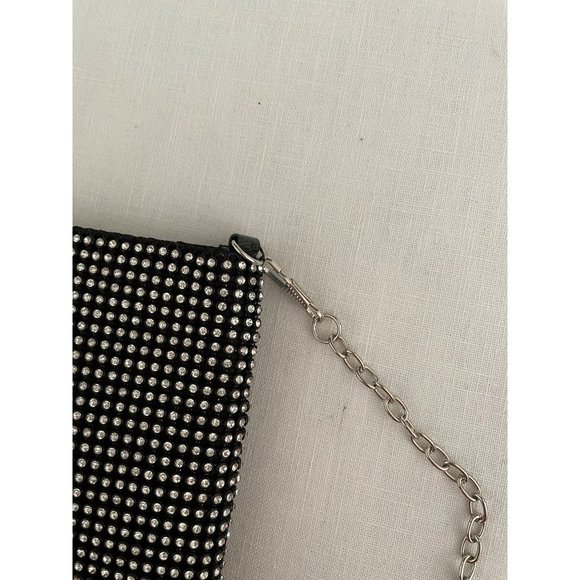 Rhinestone encrusted mini bag with removable crossbody chain strap, 5" x 8" - Picture 6 of 13